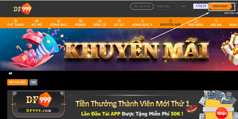 Đăng nhập DF999 bằng website nhanh chóng